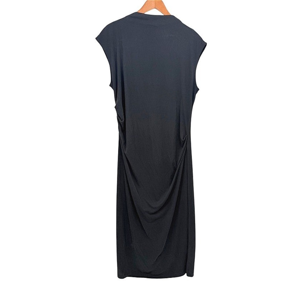 Old Navy Dress Sleeveless Ruched Long Chic Neutral Charcoal Gray Casual Size XL
